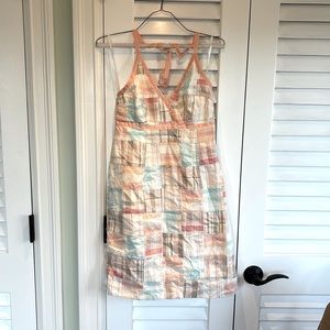 Vineyard Vines Pastel Patchwork Halter Mini Dress in Peach, Mint, Coral, Cream